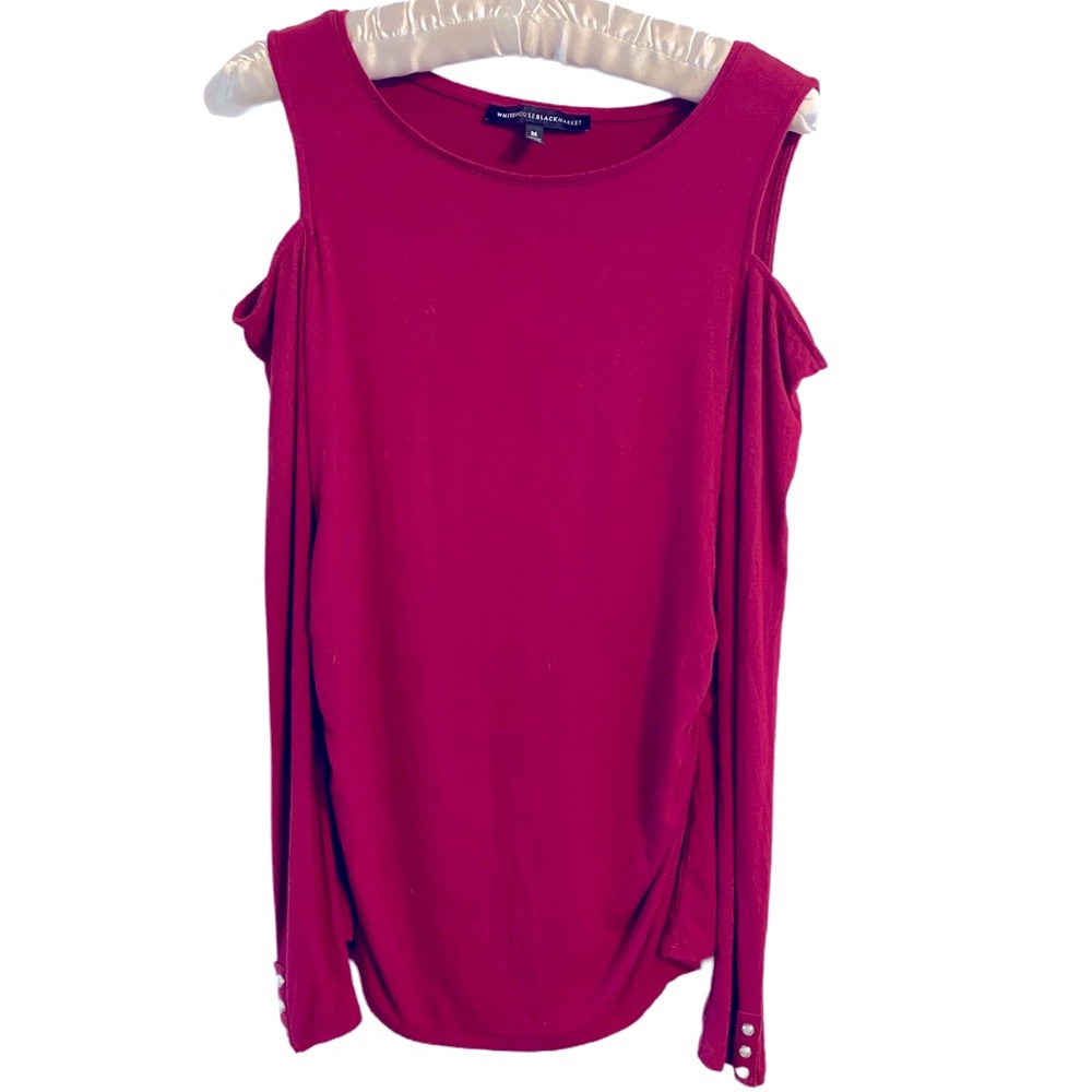 White House Black Market Burgundy Cold Shoulder